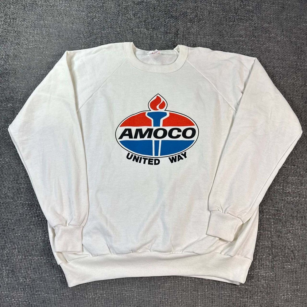 Penmans Amoco United Way Sweatshirt Mens XL White Vintage 90s Raglan Canada